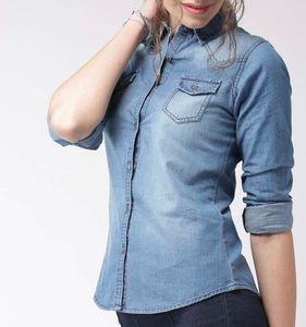 Ms.Taken Women Blue Regular Fit Casual Denim Shirt