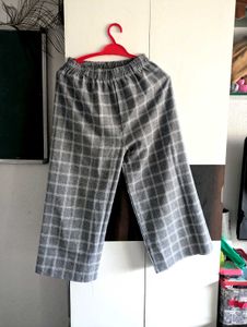 Gray Plaid Culottes