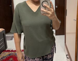 Green Textured Top and Bodycone Dress