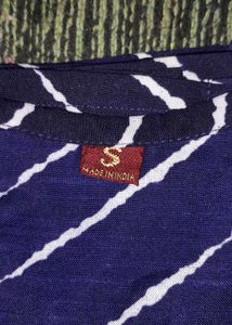 Navy Striped Kurti Set