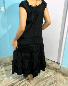 Black Cottagecore Dress