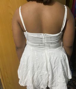 White Ruffle Romper