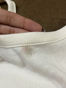 h&amp;m White Ribbed Tank Top