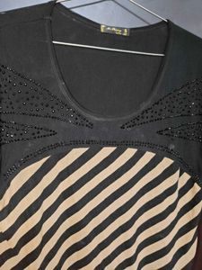 Striped Embellished Top