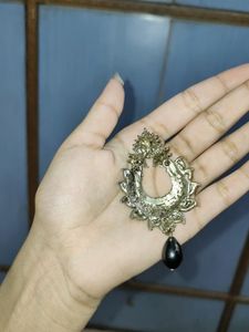 Black Pearled Jhumka Earrings