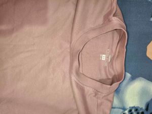 Women&#39;s Light Pink Solid Cap Sleeve Cotton T-Shirt