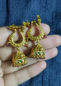 Tag Price1grgold Bell Jhumkas With Detachable stu
