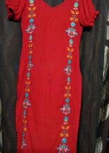 Red Suit With Orange Dupatta