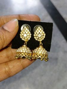 Gold Jhumka Earrings