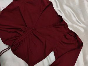 Maroon Crop Top