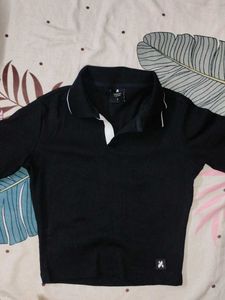 Black Long Sleeve Polo Shirt