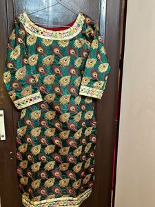 Pretty Peacock Print Suit