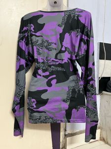 Purple Camo Long Sleeve Top