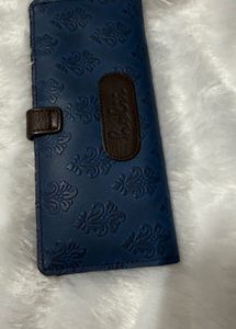 Royal Blue Embossed Leather Wallet by Holii