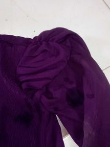 Purple Puff Sleeve Top