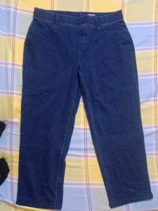 Dark Wash Denim Pull-On Pants