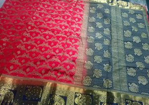 Elegant Red Banarasi Saree