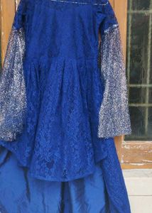 Elegant Blue Lace Ethnic Gown✨