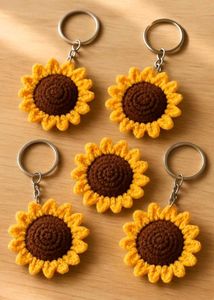 Crochet Sunflower Keychain