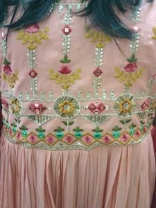 Peach Embroidered Anarkali Dress