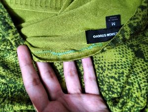 Green Animal Print Cardigan