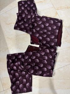 Pure Silk Lavendar New Saree With Blouse
