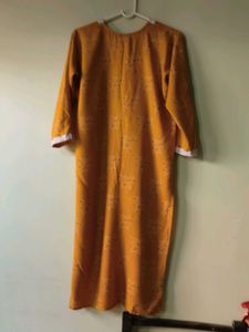 Mustard Yellow Kurti with Button Detail