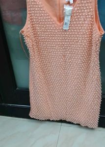 Beaded Sleeveless Dress -  M Size