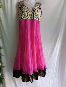 🥰Pink Anarkali Kurti, Net Fabric