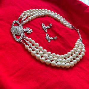 Vivienne Westwood silver choker necklace Pearl Set