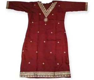 Maroon Embroidered Kurti