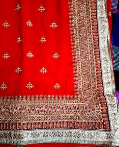 Bridal Red heavy Saree