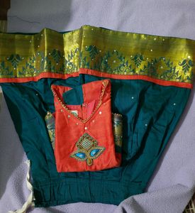 Pattu Pavadai for Little Girls