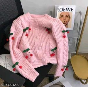 Cute Cherry Knit Cardigan