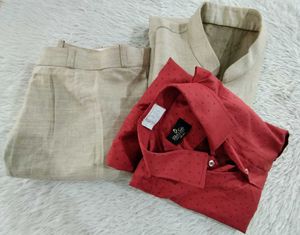 Red And Beige Blazer Set (Men's)