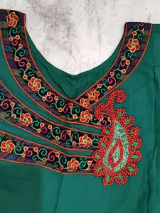 Green Embroidered Anarkali Kurta