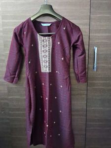 Coffee Brown Colour Embroided Kurti