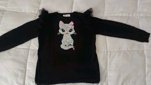 Black Full Sleeve Top With Sequence