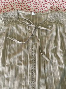 New Beautiful Striped Tie-Front Top