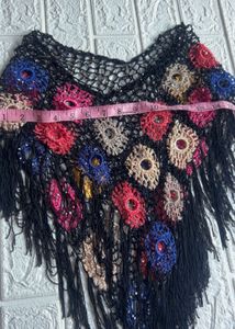 Crochet Poncho / Cape with Fringe
