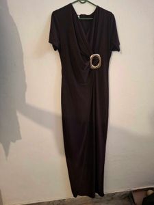 Elegant Brown Maxi Dress