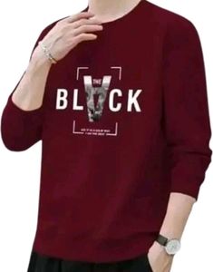 Red Block V Graphic Full Sleeve T-Shirt