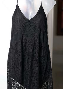 Elegant Black Lace Mini Dress