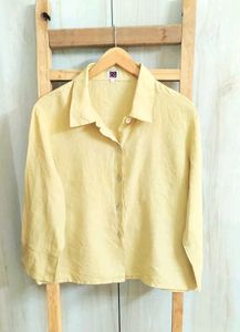 Yellow Linen Blend Blouse size-42-44