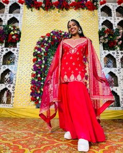 Rose Colour Sharara Kurta Set