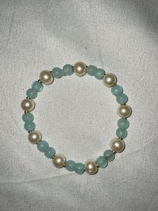 Blue & White Pearl Bracelet