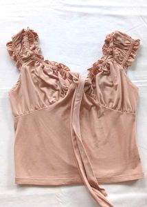 Ruffled Tie-Front Top