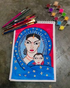 Madhubani Mother Daughter Painting 🎨