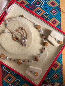 Citrine Topaz necklace + Earrings Set✨