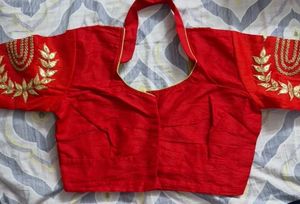 Red Blouse With Gotta Patti Work